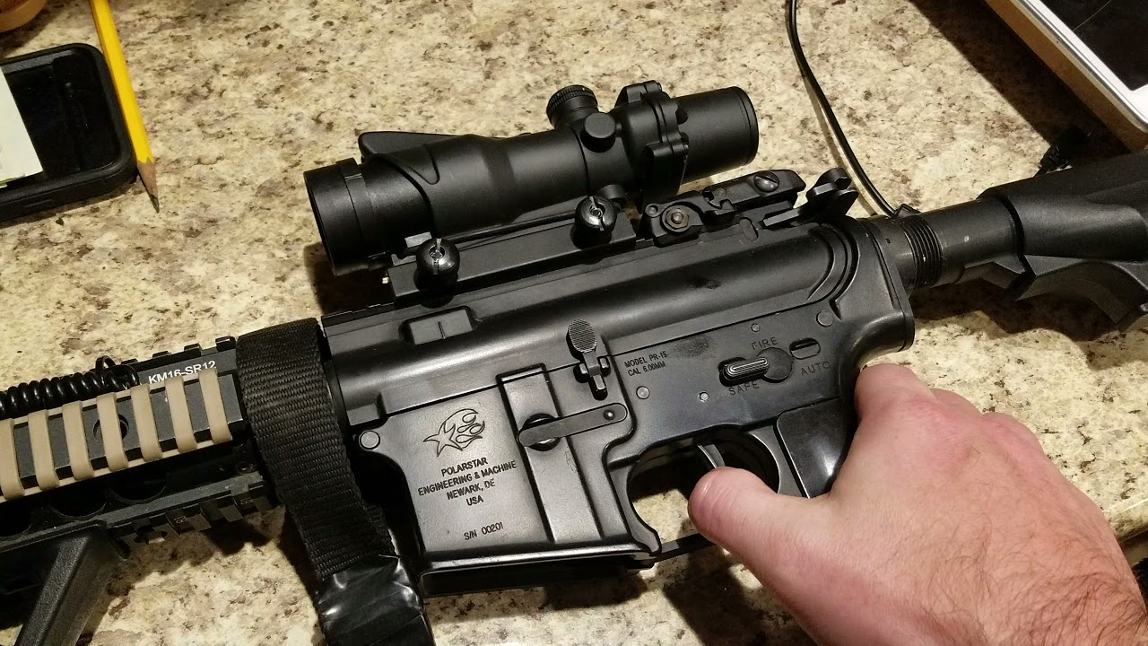 12:1 shs gears,  16tpa rocket motor.  nothing fancy.  m140 spring.