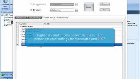 AppSense - User Personalization Profile Rollback