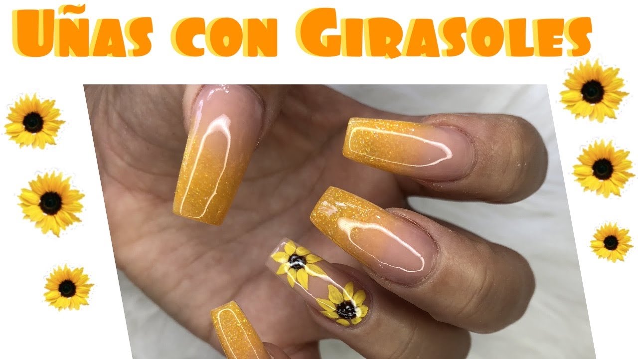 Aprender acerca 43+ imagen como hacer girasoles en uñas