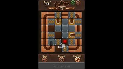 Roll The Ball Slide Puzzle 2 - Moves Basic F Level 14 Walkthrough