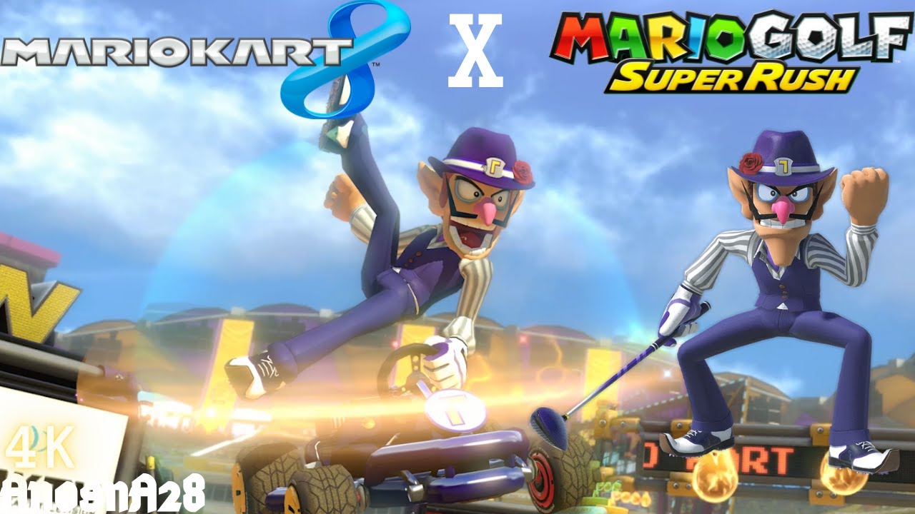 Mario kart 8: Golf Waluigi From Mario Golf Super Rush [4K]
