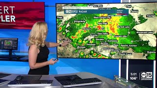 Monsoon storms hit the Valley Sunday