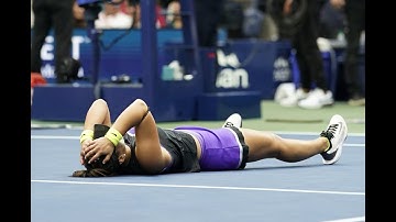 Bianca Andreescu Match Point and Celebration Winning the 2019 US Open Championship