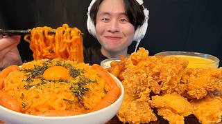 【ASMR】ロゼ辛ラーメン、KFC新作チキン‼️【咀嚼音/mukbang/Eating Sounds】