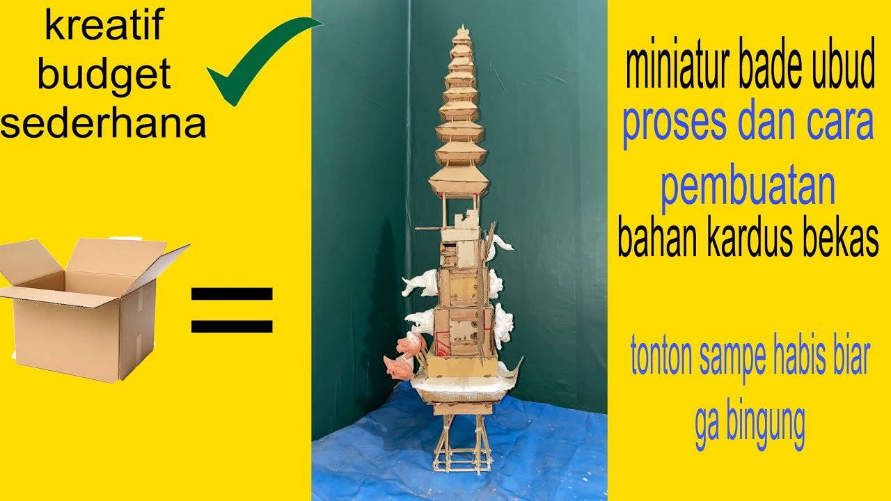 PROSES CARA PEMBUATAN MINIATUR BADE UBUD BALI bahan kardus bekas #bali #ubud #ceremony