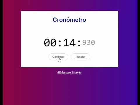 Cronômetro feito com HTML e CSS / JavaScript ____Mariano Estevão