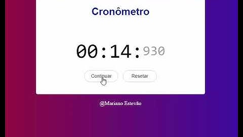 Cronômetro feito com HTML e CSS / JavaScript ____Mariano Estevão