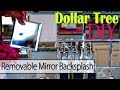 Dollar Tree DIY | Removable Mirror Backsplash - Accent Wall