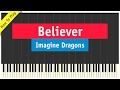 Imagine Dragons - Believer - Piano Cover (How To Play Tutorial)