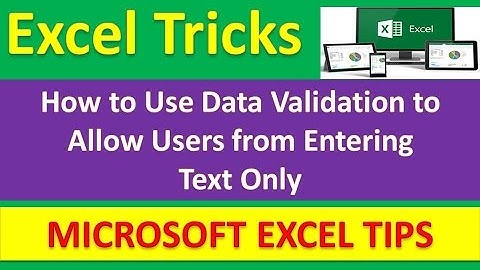 How to Use Data Validation to Allow Users from Entering Text Only : Excel Tricks [Urdu / Hindi]