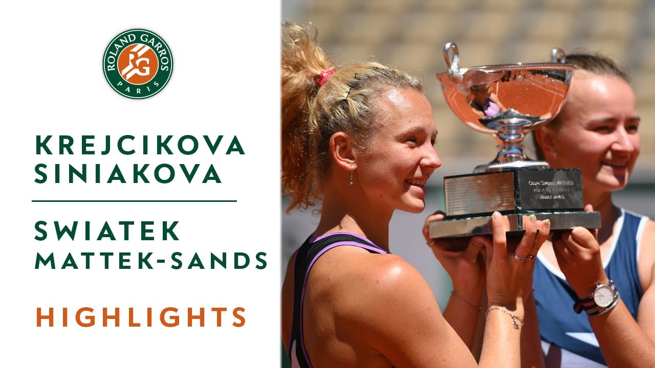 B Krejcikova K Siniakova Vs I Swiatek B Mattek Sands Final Highlights I Roland Garros 2021 Youtube