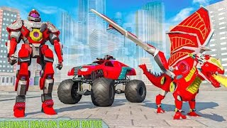 Carro Robô Transformers Dragão, Robot Car Dragon, Dragon Robot Tree Robot Game screenshot 2