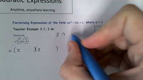 Factorising Quadratic Expressions a = 1