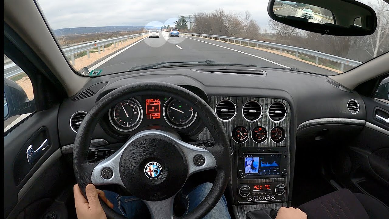 Alfa Romeo 159 1.9 JTDm 150 HP, POV Highway Autobahn Test Drive