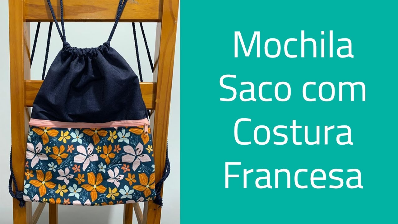 Mochila Saco com Costura Francesa