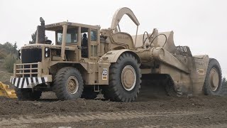 Vintage Caterpillar CAT 660B Motor Scraper in Action