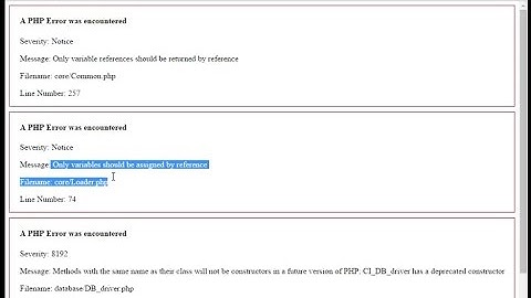 Codeigniter2.0.3 on PHP7: only variable references should be returned by reference(Common,Loader)