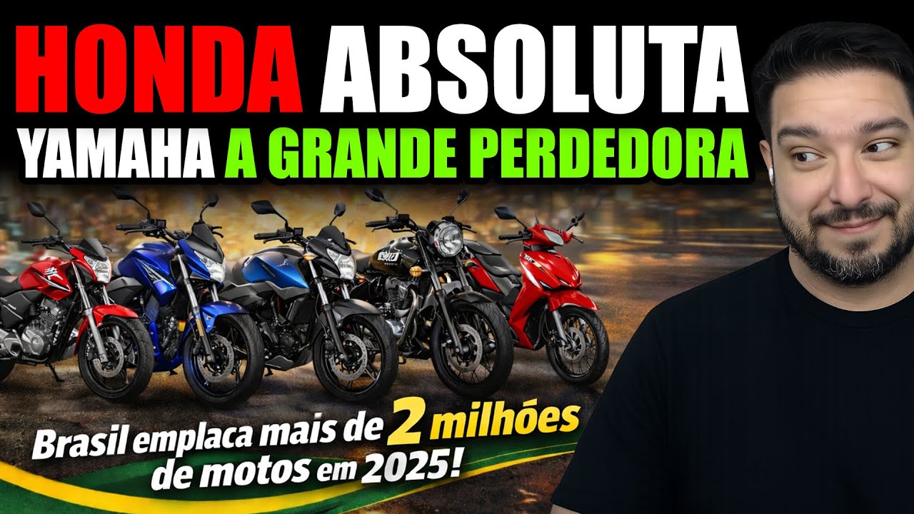 Honda absoluta e Yamaha a grande perdedora - Brasil emplaca mais de 2 milhões de motos em 2025