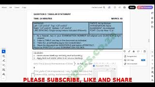 N5 Information Processing June 2025 Question 2 Tabular Statement Answered document setup