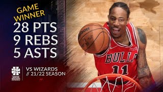 DeMar DeRozan 28 pts 9 rebs 5 asts vs Wizards 21\/22 season