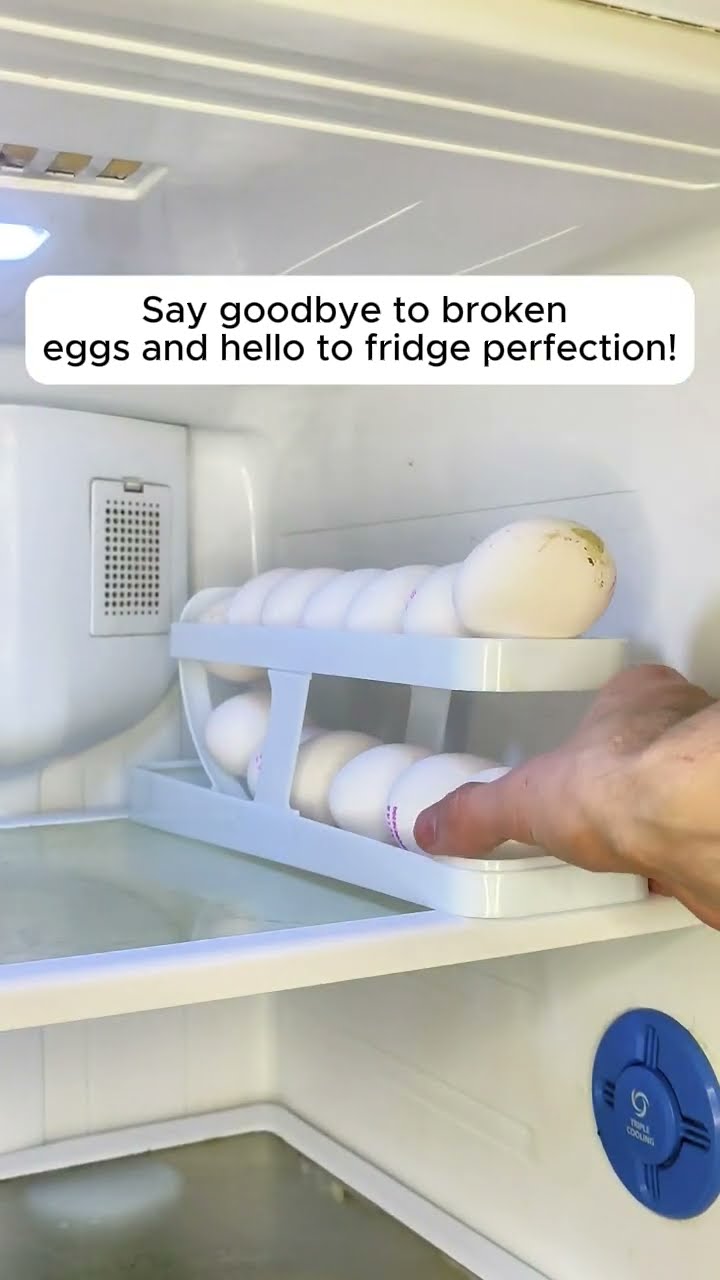 Automatic Egg Rolling Holder Organizer Rack ?✅ Product Link in Bio ( # 1299 )