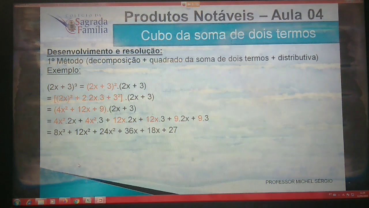 Sabendo Que O Cubo Da Soma De Dois Termos
