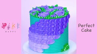 Purple Birthday Cake Decorating Idea