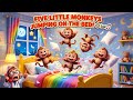 "🎵 Five Little Monkeys Jumping on the Bed | Catchy Nursery Rhymes for Kids! 🐒✨"