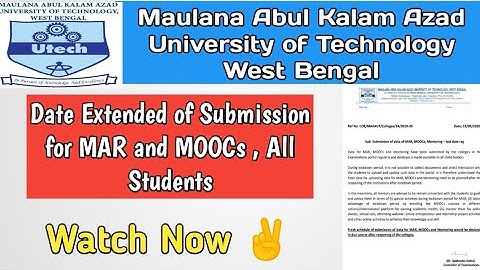 Makaut University Update for MAR & MOOCs All Students || Subscribe for more ||