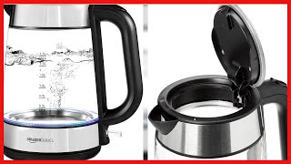 Quality product -  Amazon Basics Electric Glass and Steel Hot Tea Water Kettle, 1.7-Liter