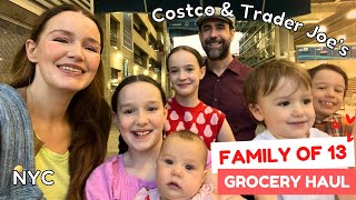 FAMILY OF 13  GROCERY HAUL  NYC COSTCO & TRADER JOE'S