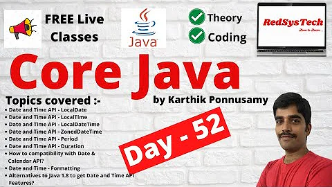 Core Java Basic Concepts | FREE Live Classes - Day - 52 | Java | Java Tutorial | JAVA | RedSysTech