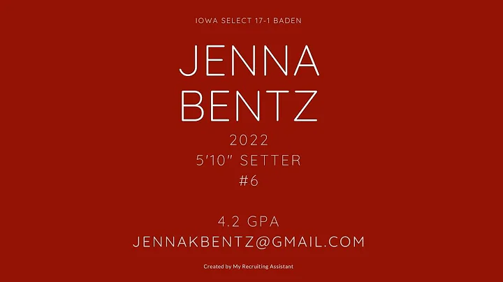 Jenna Bentz, 2022 Setter, Iowa Select