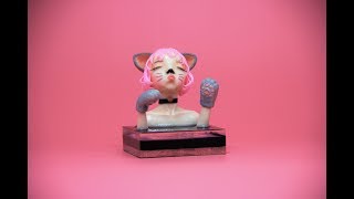 Kitten girl polymerclay sculpture making process