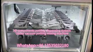 Vacuum chamber potting encapsulating machine with conveyor