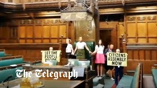 video: Watch: Extinction Rebellion protesters superglue themselves around Speaker’s Chair in Commons