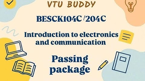⚡BESCK104C/204C introduction to electronics and communication | Passing Package 📦 | VTUBUDDY