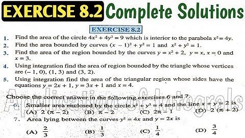 [NCERT] Application of Integrals Exercise 8.2 Complete Solution | Class 12 | by MK Raza
