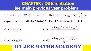 DIFFERENTIATION JEE MAIN 2019 12 JANUARY SHIFT 1 BY RS SIR