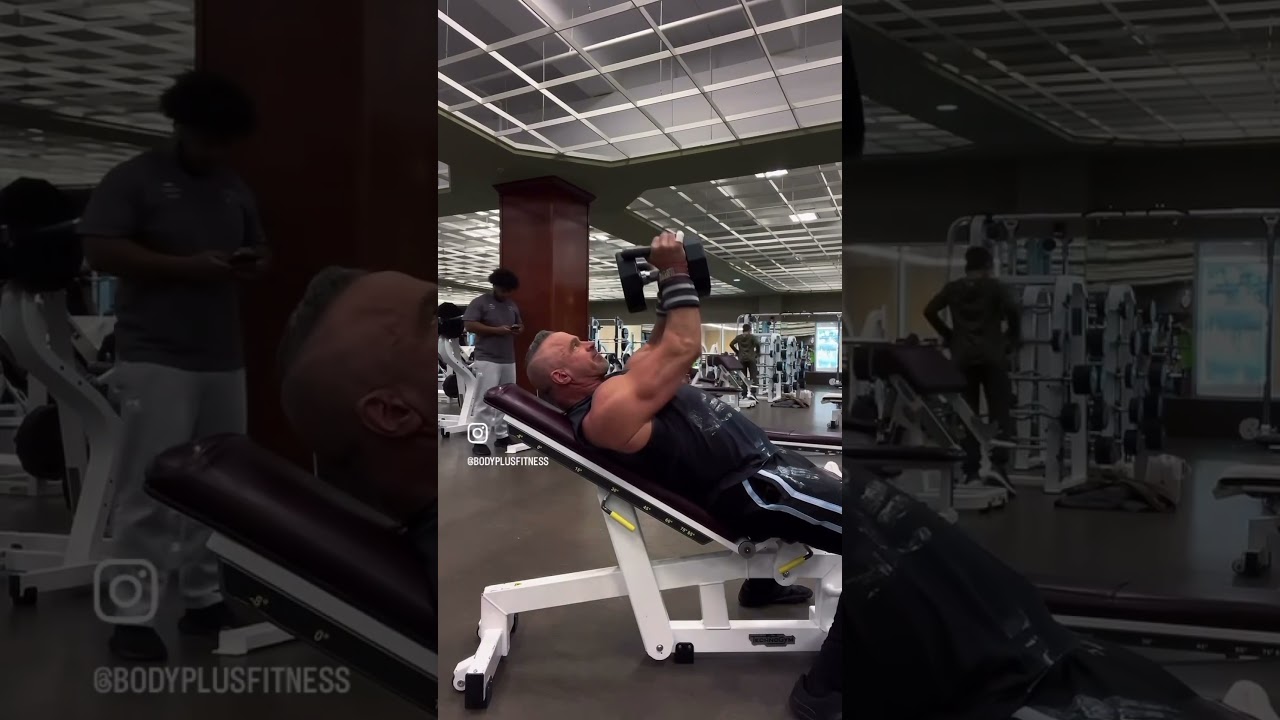 For a little variety, try your dumbbell press using a cable row handle ￼