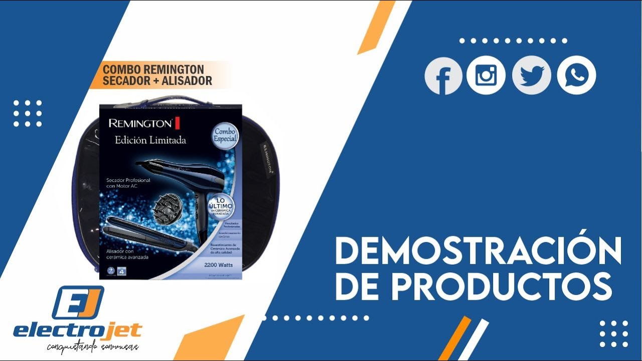 Combo Remington Alisador S9509 Ultimate Ceramic + Secador AC5099 -  Electrojet Electrodomésticos - YouTube