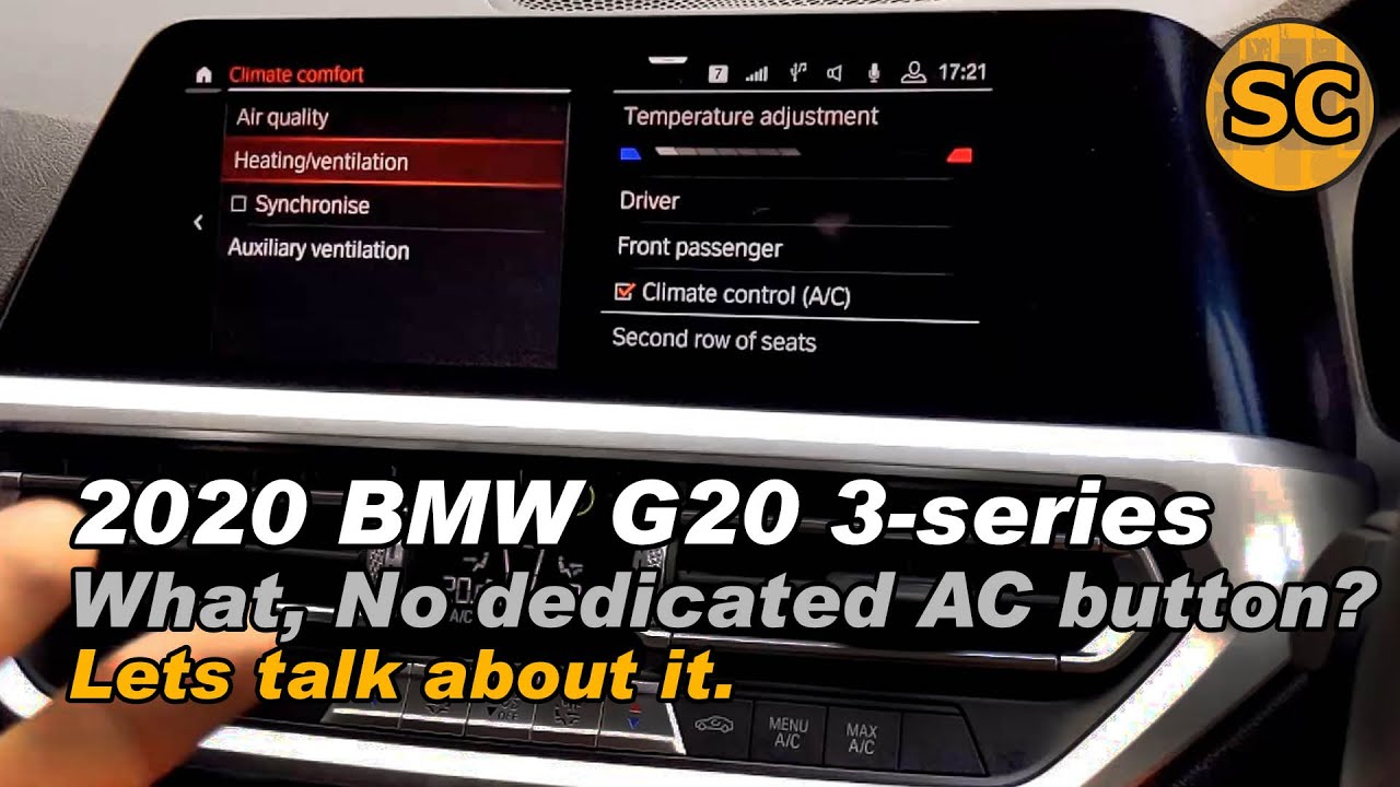 No AC button on BMW G20 3-series? - YouTube
