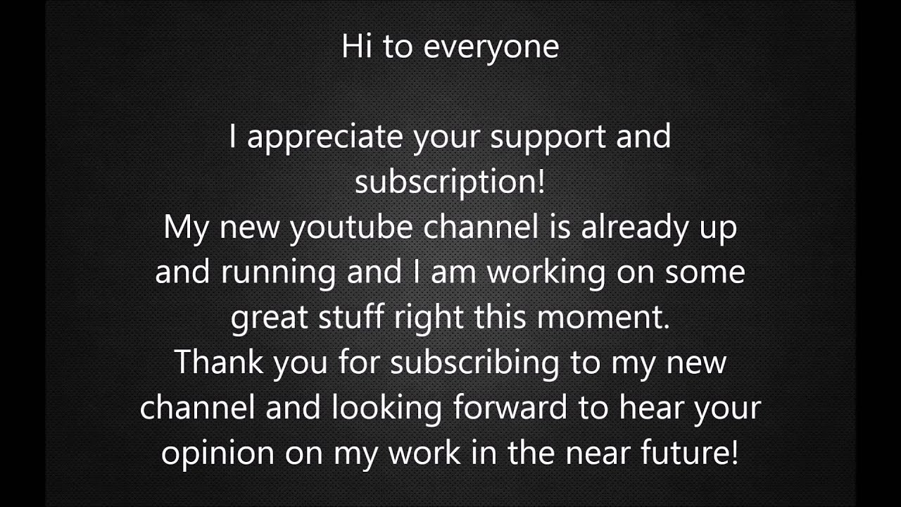 Subscribe to my new channel!