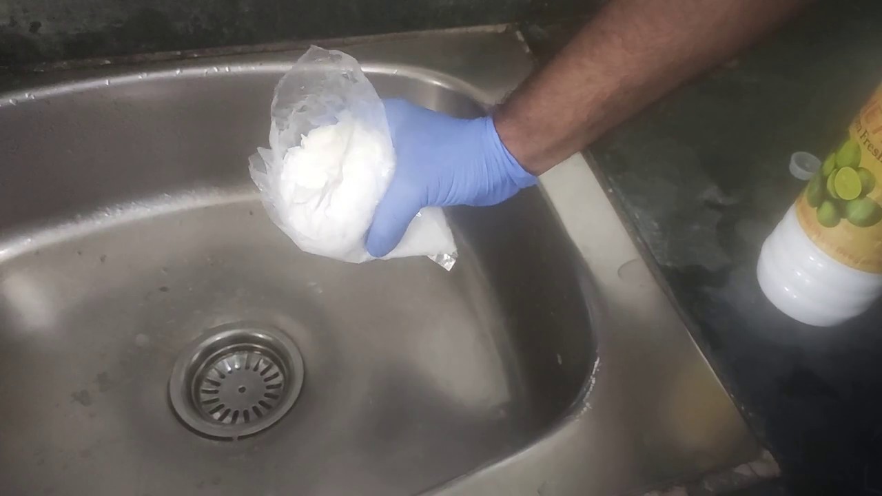 blocked kitchen sink caustic soda