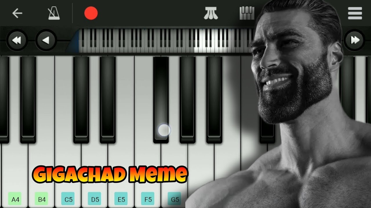 Gigachad Meme Song, Easy Piano Tutorial