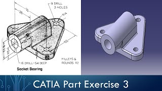 CATIA Part Design Exercise 3  Socket Bearing