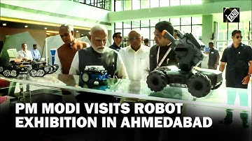 Gujarat: PM Modi visits robot exhibition at Science City in Ahmedabad