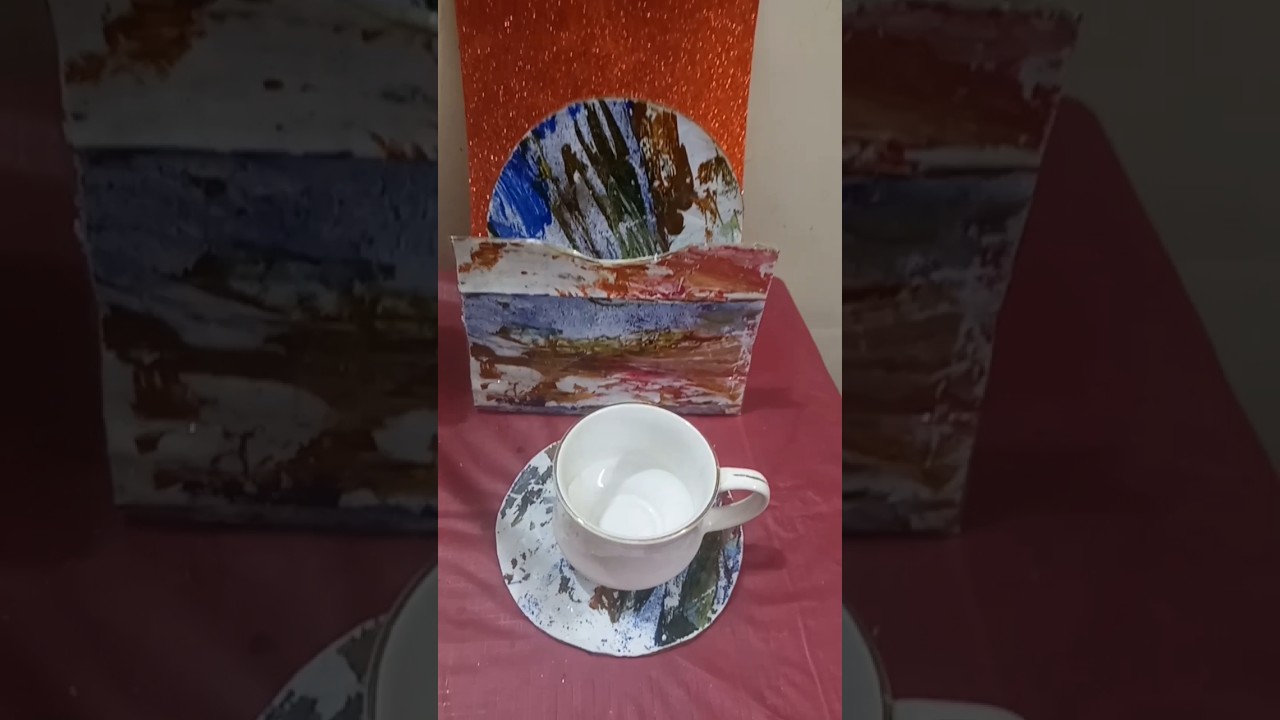 coasters set from Atta plastic bag and card board # best out of waste material