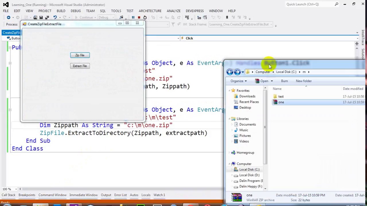 Update How to Create and Extract ZipFile in VB NET 2012