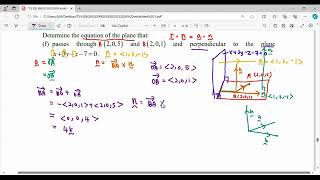 T5 Q21f Eqn Of Plane: Passing 2 Points & Perpendicular To Another Plane SM025